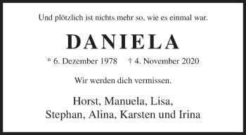 Traueranzeige von Daniela Immel von Siegener Zeitung