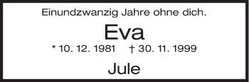Traueranzeige von Eva  von Siegener Zeitung