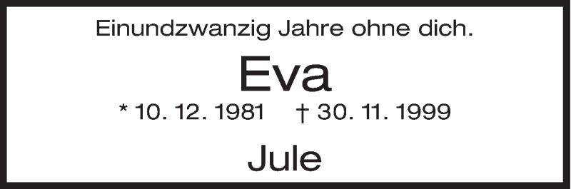  Traueranzeige für Eva  vom 30.11.2020 aus Siegener Zeitung