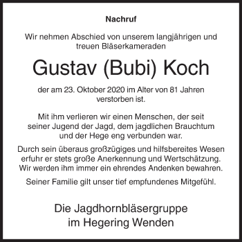 Traueranzeige von Gustav Koch von Siegener Zeitung