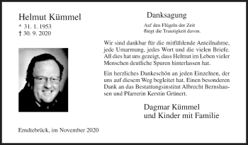 Traueranzeige von Helmut Kümmel von Siegener Zeitung