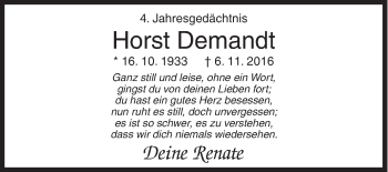 Traueranzeige von Horst Demandt von Siegener Zeitung