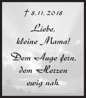 Traueranzeige von Liebe kleine Mama!  von Siegener Zeitung