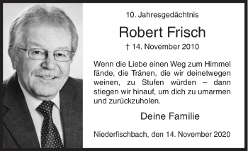 Traueranzeige von Robert Frisch von Siegener Zeitung