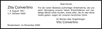 Traueranzeige von Zita Convertino von Siegener Zeitung