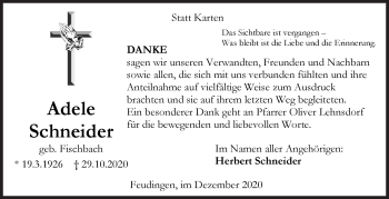 Traueranzeige von Adele Schneider von Siegener Zeitung