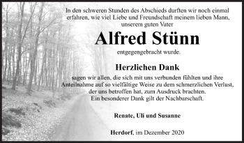 Traueranzeige von Alfred Stünn von Siegener Zeitung