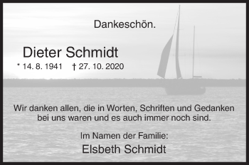 Traueranzeige von Dieter Schmidt von Siegener Zeitung