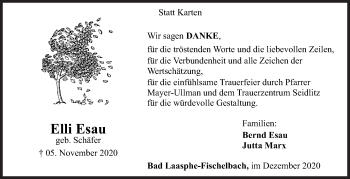 Traueranzeige von Elli Esau von Siegener Zeitung