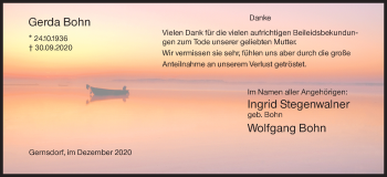 Traueranzeige von Gerda Bohn von Siegener Zeitung