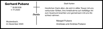 Traueranzeige von Gerhard Pubanz von Siegener Zeitung