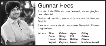 Traueranzeige von Gunnar Hees von Siegener Zeitung