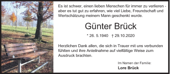 Traueranzeige von Günter Brück von Siegener Zeitung