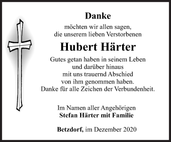 Traueranzeige von Hubert Härter von Siegener Zeitung