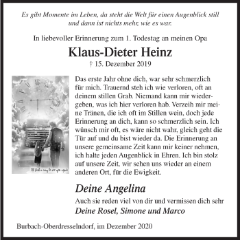 Traueranzeige von Klaus-Dieter Heinz von Siegener Zeitung