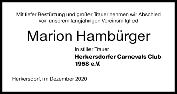 Traueranzeige von Marion Harnbürger von Siegener Zeitung