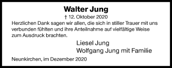 Traueranzeige von Walter Jung von Siegener Zeitung