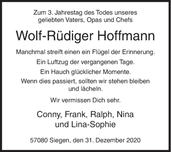 Traueranzeige von Wolf-Rüdiger Hoffmann von Siegener Zeitung