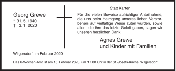 Traueranzeige von Georg Grewe von Siegener Zeitung