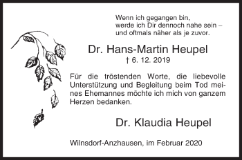 Traueranzeige von Hans-Martin Heupel von Siegener Zeitung