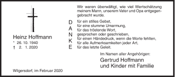 Traueranzeige von Heinrich Eduard Hoffmann von Siegener Zeitung