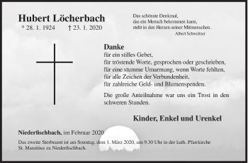 Traueranzeige von Hubert Löcherbach von Siegener Zeitung