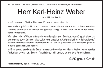Traueranzeige von Karl-Heinz Weber von Siegener Zeitung