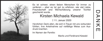 Traueranzeige von Kirsten Michaela Kewald von Siegener Zeitung