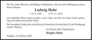 Traueranzeige von Ludwig Mohr von Siegener Zeitung