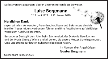 Traueranzeige von Luise Bergmann von Siegener Zeitung