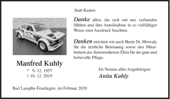 Traueranzeige von Manfred Kuhly von Siegener Zeitung