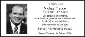 Traueranzeige von Michael Treude von Siegener Zeitung