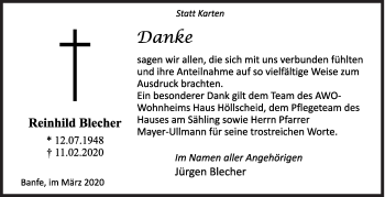 Traueranzeige von Reinhild Blecher von Siegener Zeitung
