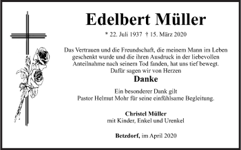 Traueranzeige von Edelbert Müller von Siegener Zeitung