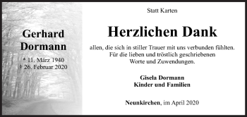 Traueranzeige von Gerhard Dormann von Siegener Zeitung