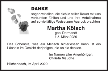 Traueranzeige von Martha Kölsch von Siegener Zeitung