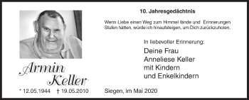 Traueranzeige von Armin Keller von Siegener Zeitung