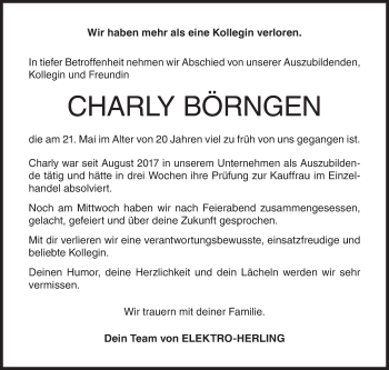 Traueranzeige von Charly Börngen von Siegener Zeitung