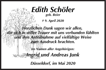 Traueranzeige von Edith Schöler von Siegener Zeitung