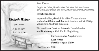 Traueranzeige von Elsbeth Weber von Siegener Zeitung
