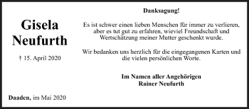 Traueranzeige von Gisela Neufurth von Siegener Zeitung
