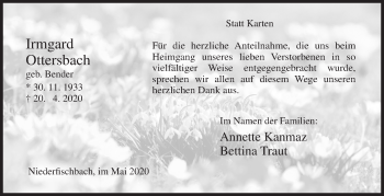 Traueranzeige von Irmgard Ottersbach von Siegener Zeitung