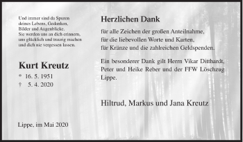 Traueranzeige von Kurt Kreutz von Siegener Zeitung