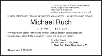 Traueranzeige von Michael Ruch von Siegener Zeitung