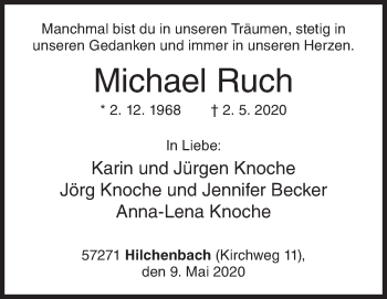 Traueranzeige von Michael Ruch von Siegener Zeitung