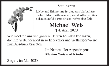 Traueranzeige von Michael Weis von Siegener Zeitung