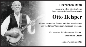Traueranzeige von Otto Helsper von Siegener Zeitung