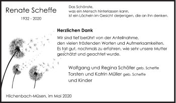Traueranzeige von Renate Scheffe von Siegener Zeitung