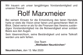 Traueranzeige von Rolf Marxmeier von Siegener Zeitung