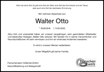 Traueranzeige von Walter Otto von Siegener Zeitung